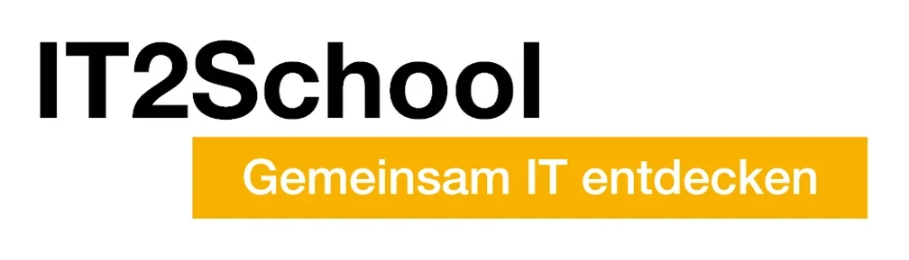 Logo des Bildungsprojekts IT2School mit dem Zusatz „Gemeinsam IT entdecken“